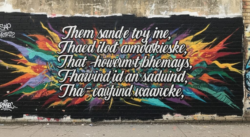 poetic mural on wall- graffiti