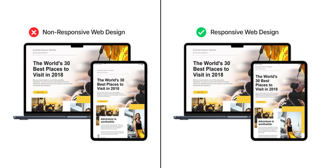 Non responsive web design