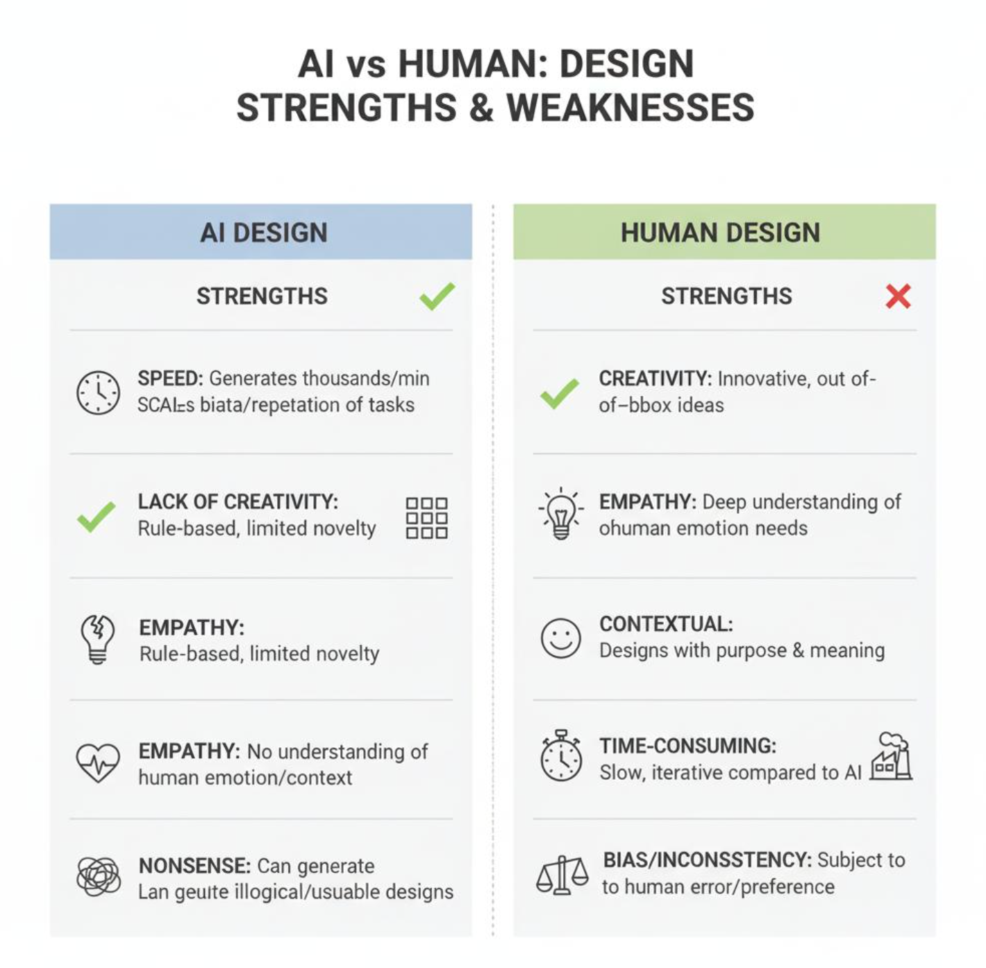 AI vs human design pros and cons
