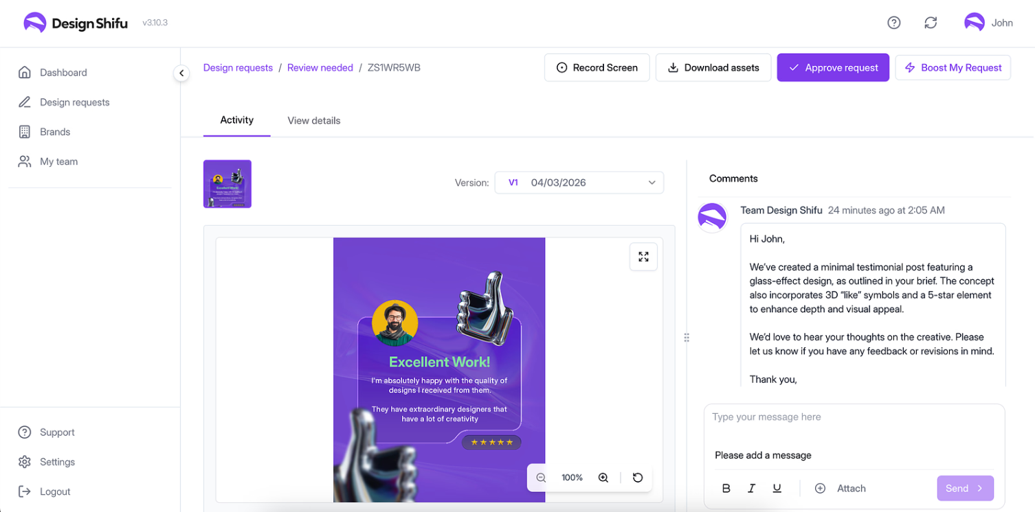 Design shfu dashboard