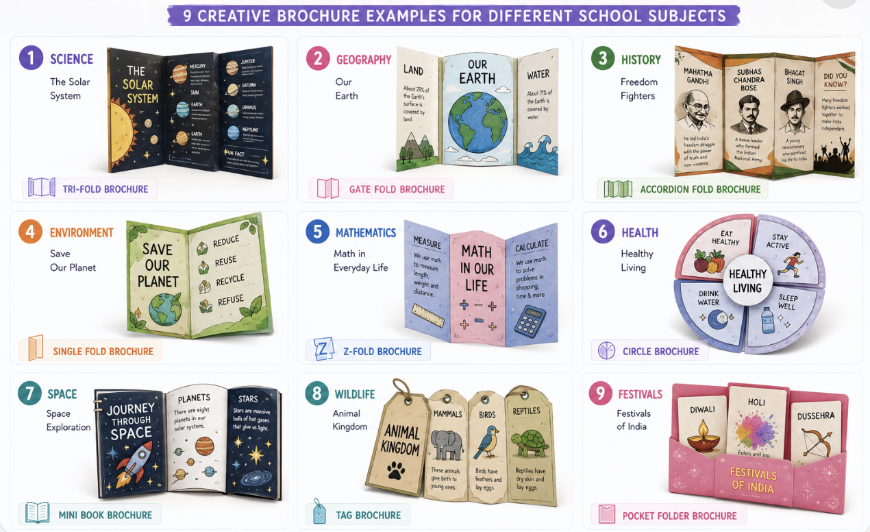 Handmade Brochure design ideas for School Projects
