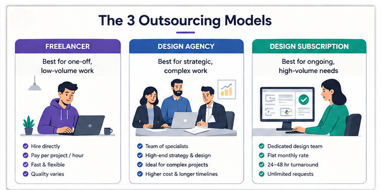 3 outsourcing model compared