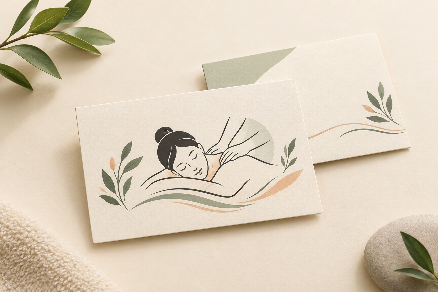 Illustration based massage business card design