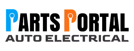 Parts Portal dark logo version - industrial equipment parts supplier branding on black background