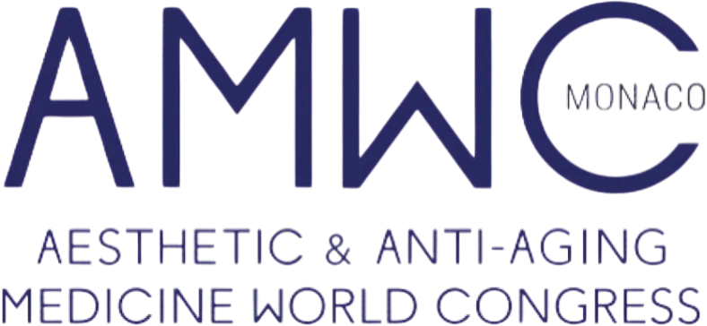 Mitgliedschafts-Logo der Fachgesellschaft "AMWC" (Aesthetic & Anti-Aging Medicine World Congress)