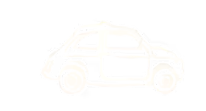 Simple white outline icon of a small car on a transparent background.