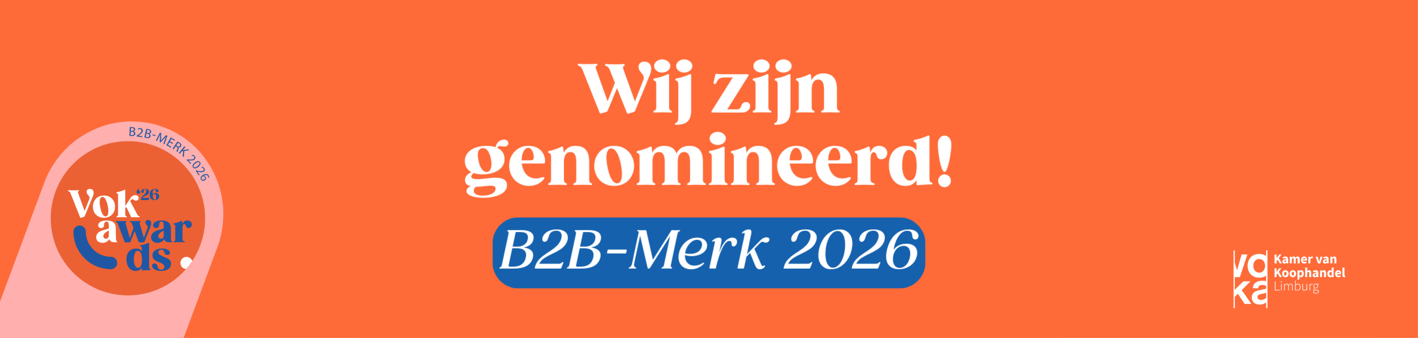 Wij zijn genomineerd! B2B-Merk 2026!