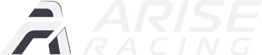 Stylized letter A logo with the faint text 'ARISE RACING' in the background.