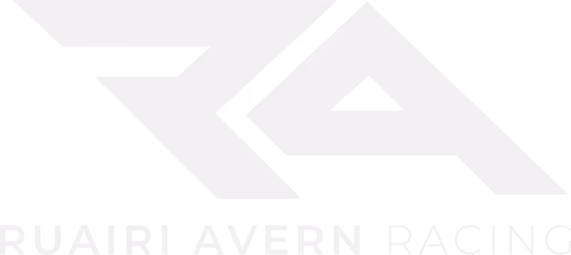 Ruairi Avern Racing logo with stylized letters 'RA'.