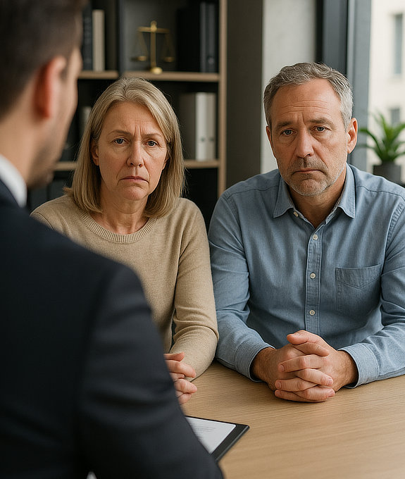 Miserable Couple Meeting with Attorney