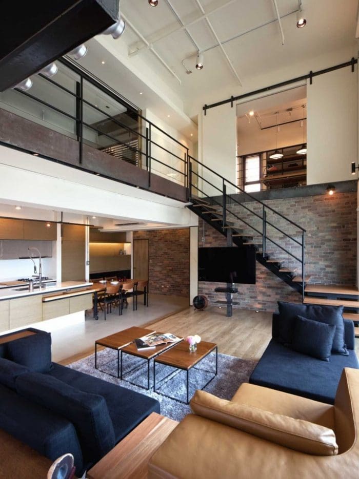 paredes de acento en loft