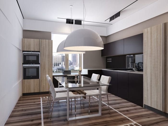 cocina con madera