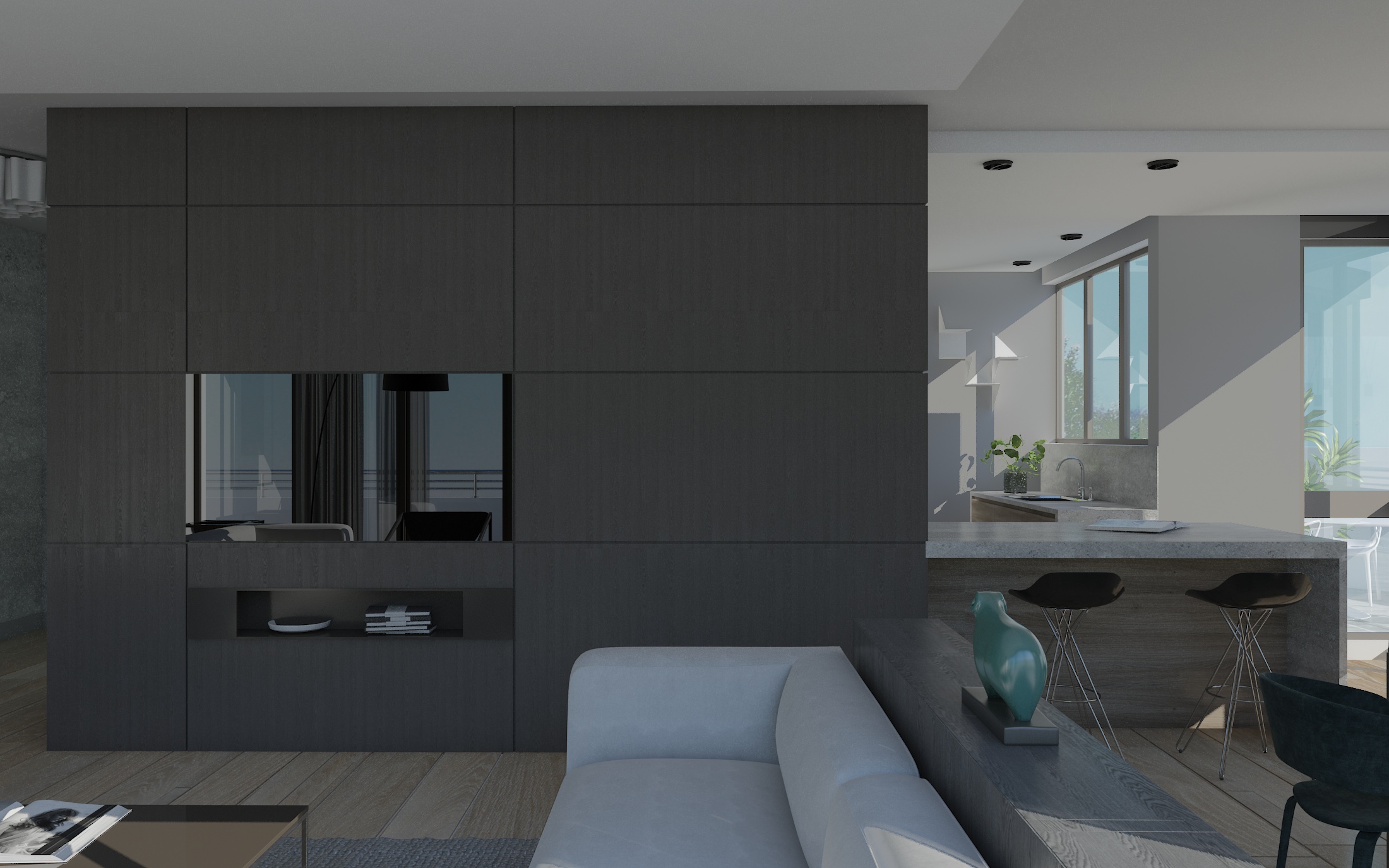 Modern open kitchen renovation in Avenida Balboa, Panama