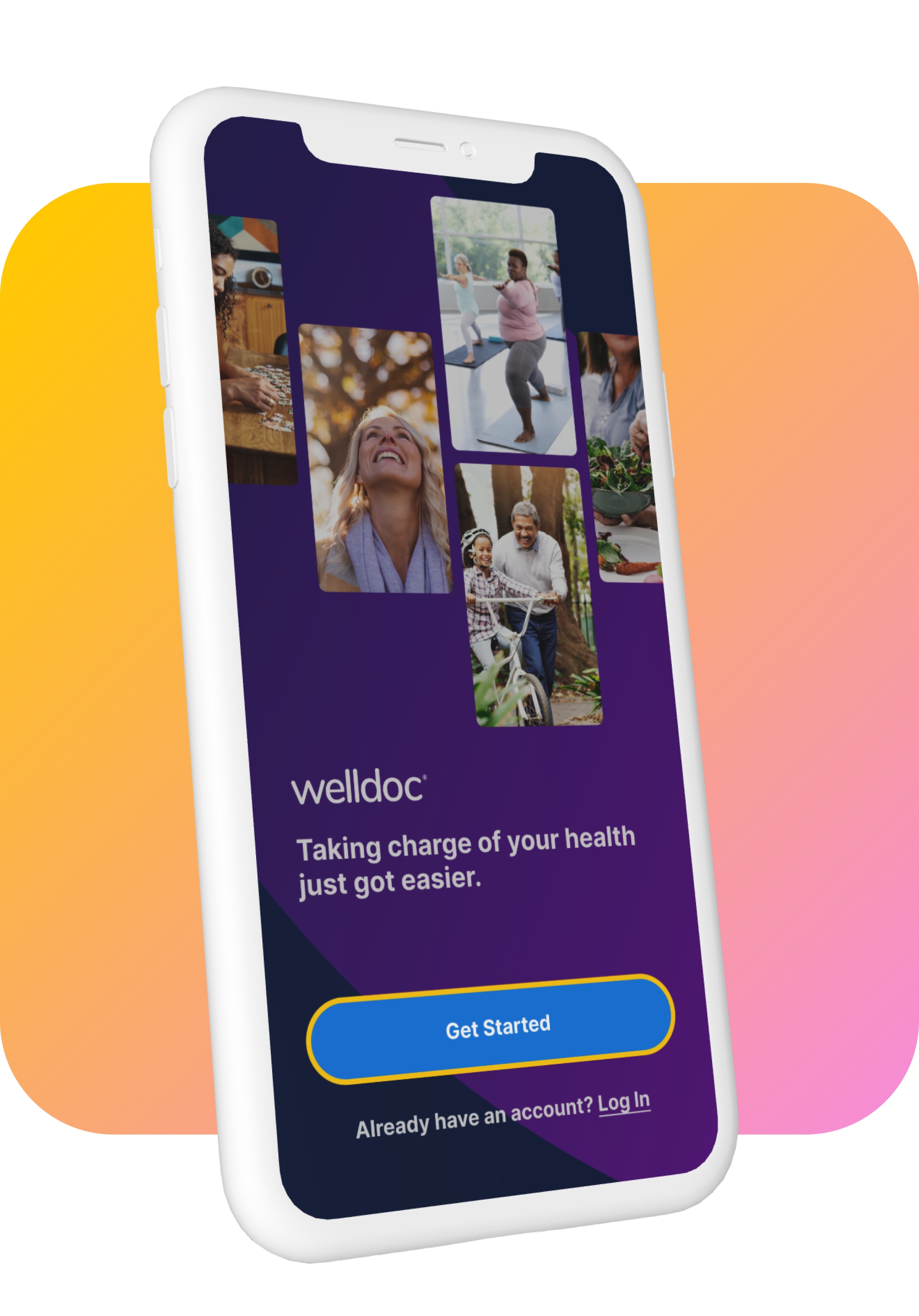 Smartphone screen showing a health app titled 'My Journey' with an 8-week GLP-1 weight loss guide, highlighting weeks 1 to 3: Weight Loss Your Way, What Should I Eat?, and It's Time to Get Active.
