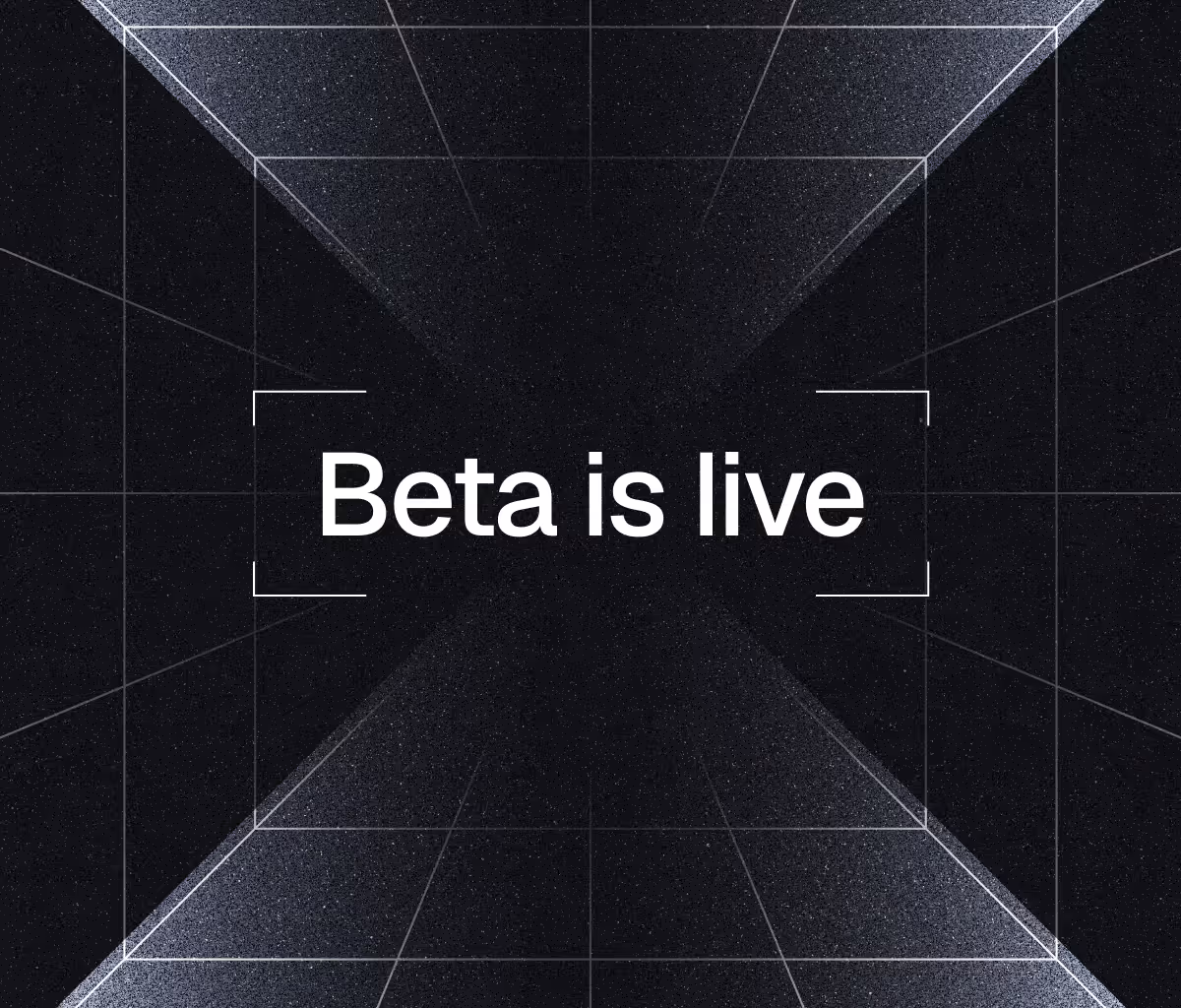 Miris logo with text announcing Beta is live and website miris.com on a dark technological background.