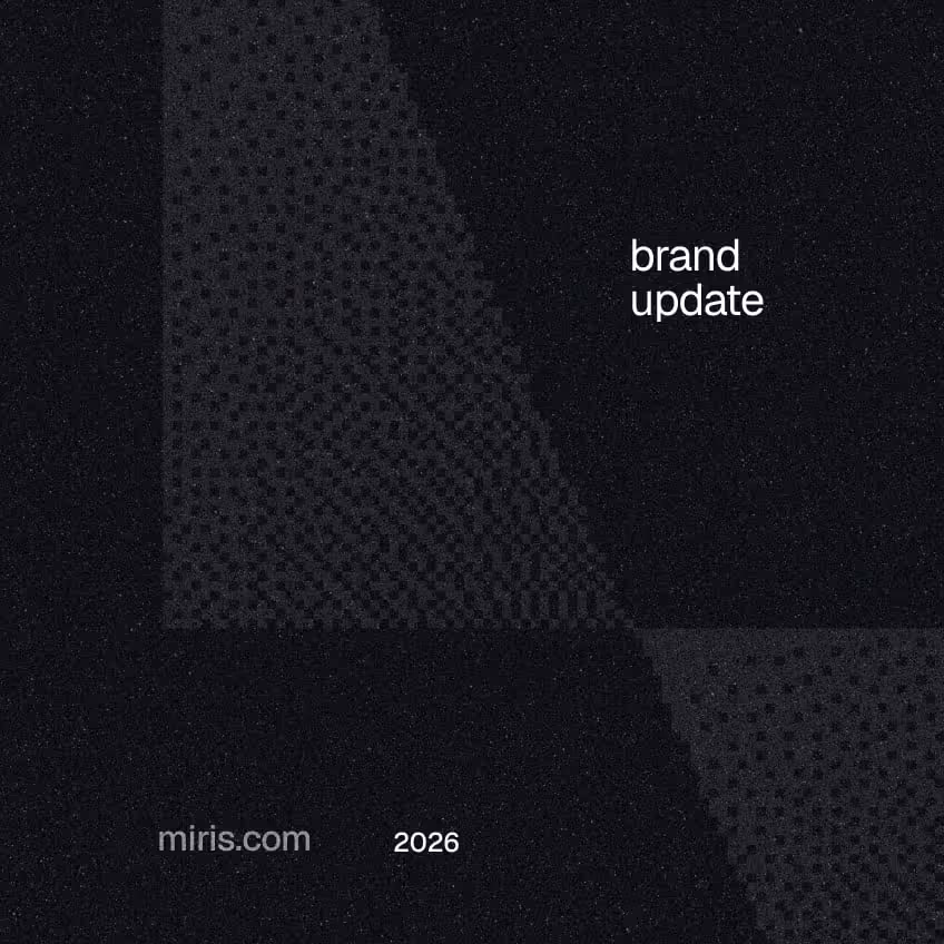 Miris brand cover graphic with the Miris logomark, miris.com and 2026