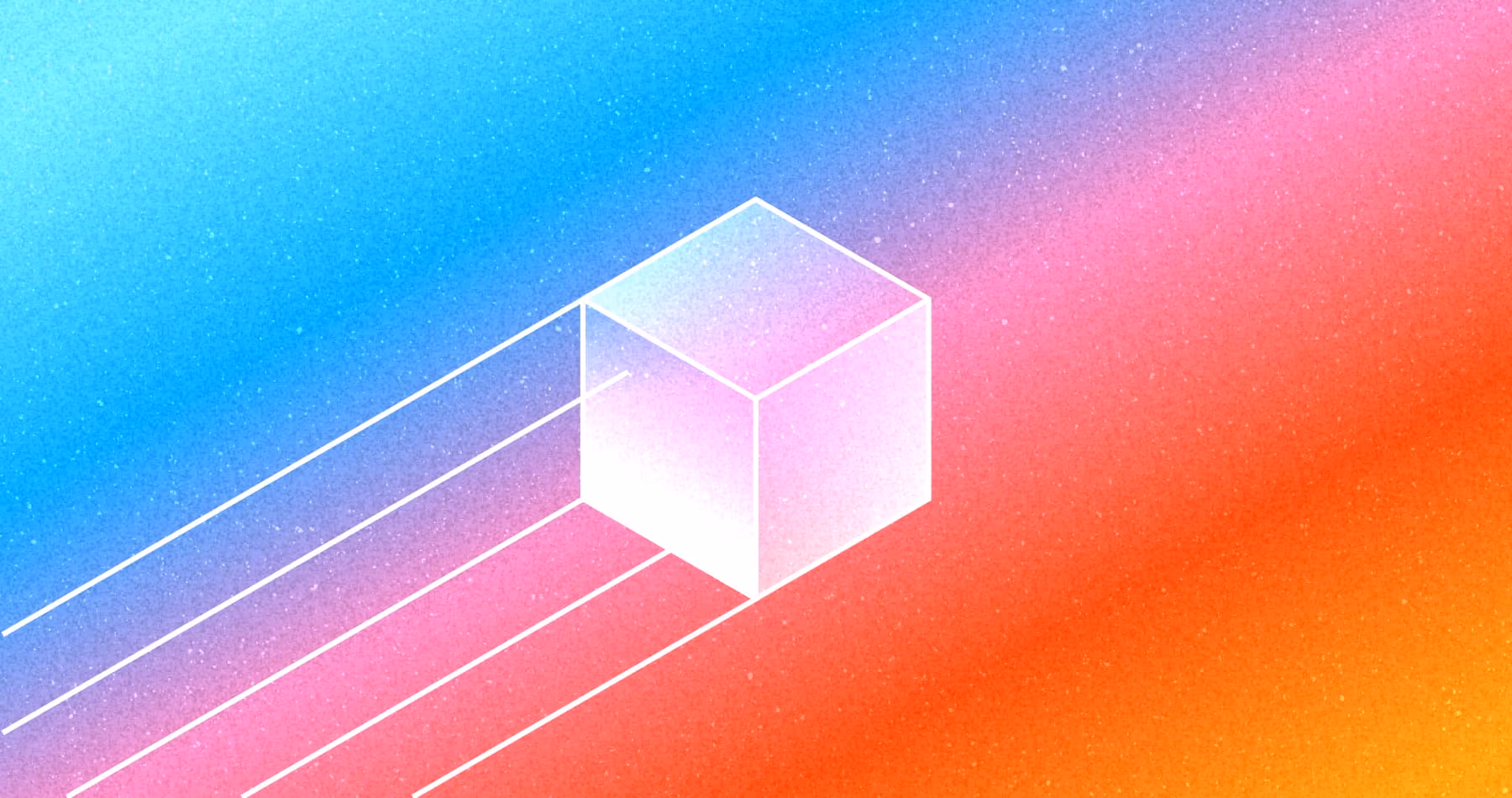 Abstract 3D cube streaming across a gradient field