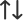 Two vertical arrows pointing up and down stacked vertically with a small gap between them.