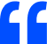Blue quotation mark symbol.