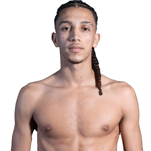 Shirtless young man with braided hair looking directly at the camera against a transparent background.