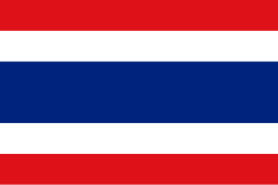 Flag with five horizontal stripes in the order: red, white, blue (double width), white, and red.