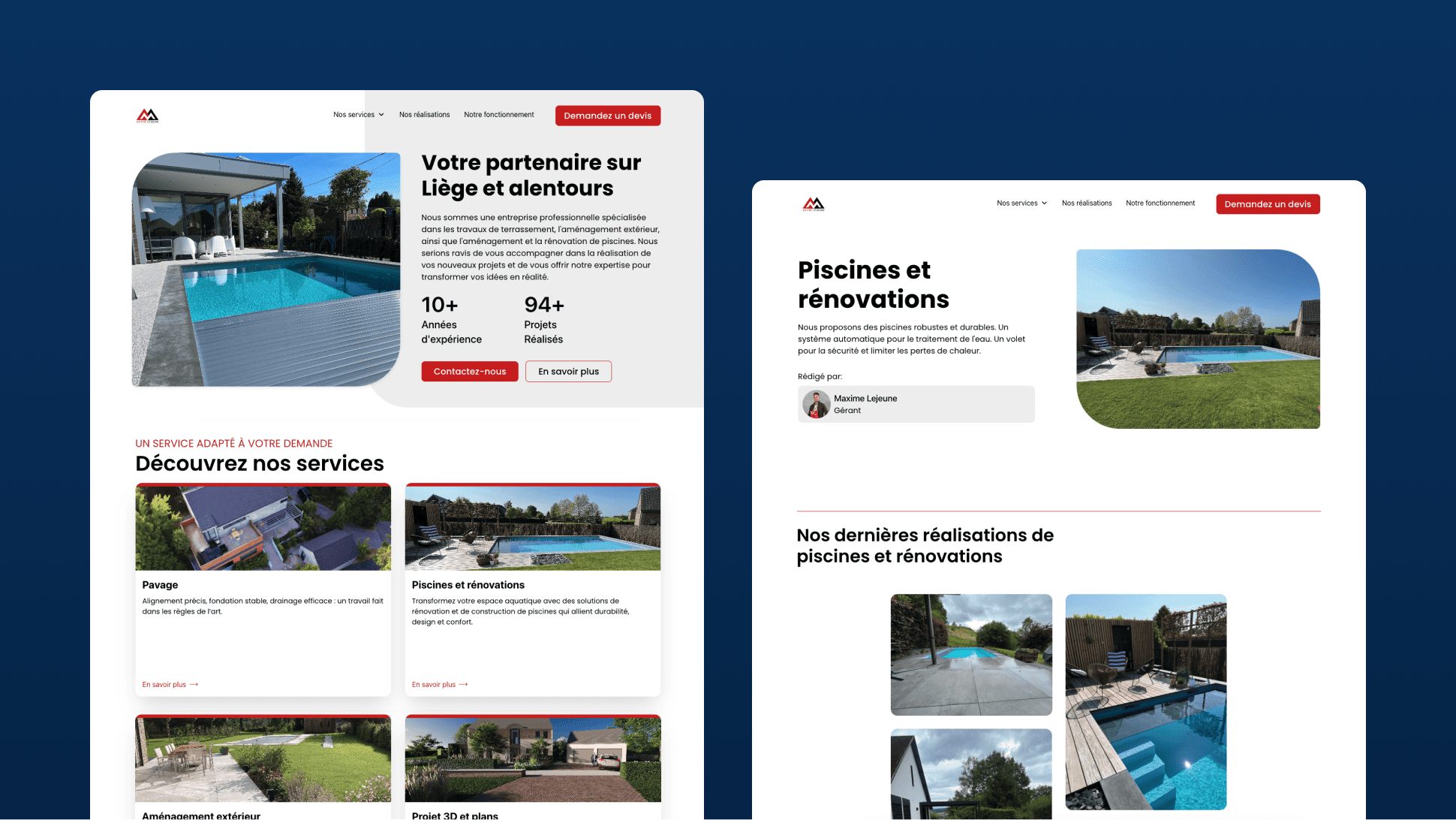 Image du site web de SRL Maxime Lejeune