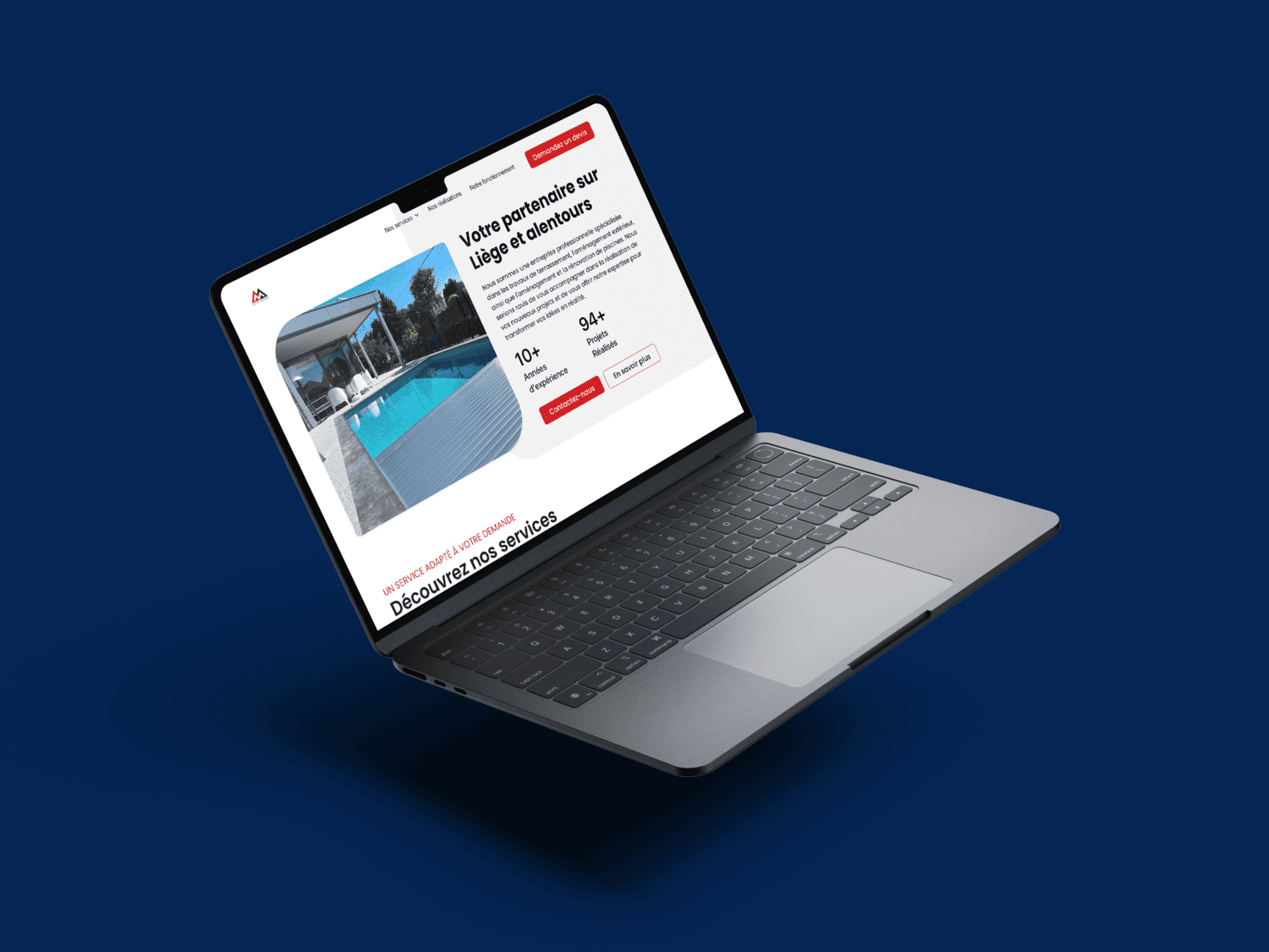 Image du site web de SRL Maxime Lejeune sur ordinateur