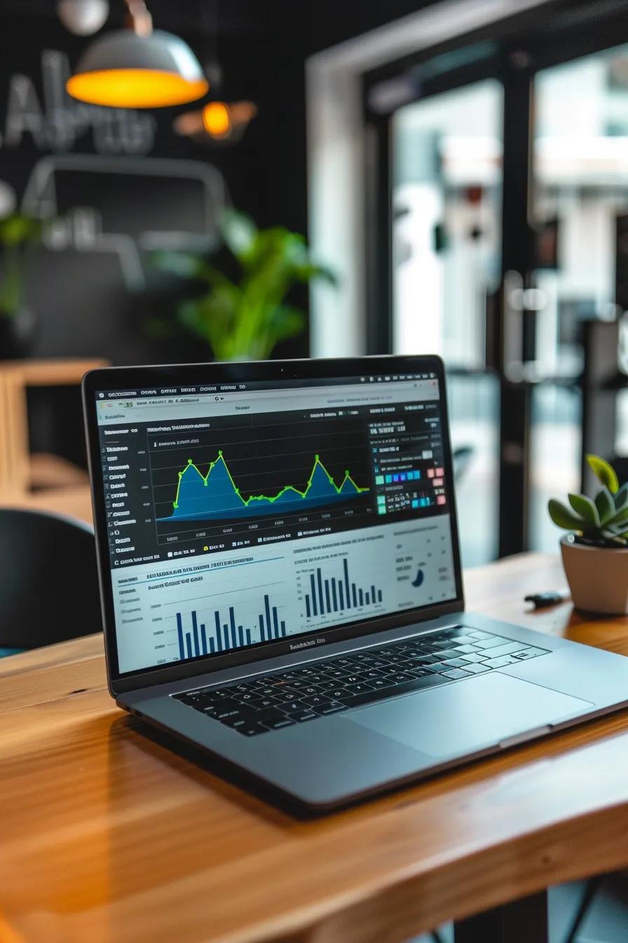 digital marketing dashboard on one side and a home service business on the other