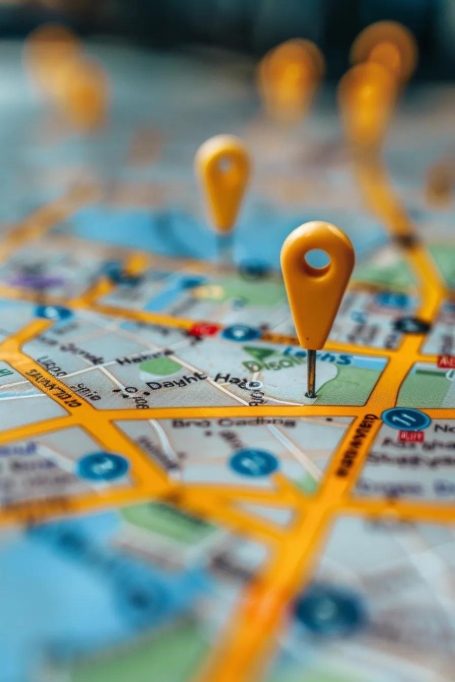 map pin showing multiple local service business in area