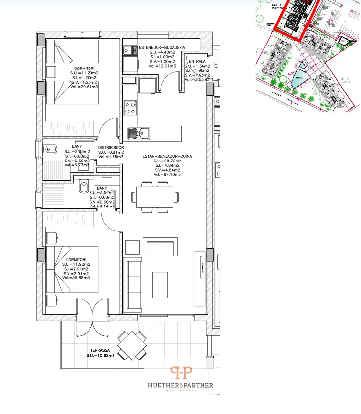 MALLORCA - NEUBAU - Etagenwohnung mit 2 Schlafzimmer/ 2 Baeder, Fußbodenheizung in Sa Coma, 800 Meter zum Meer.