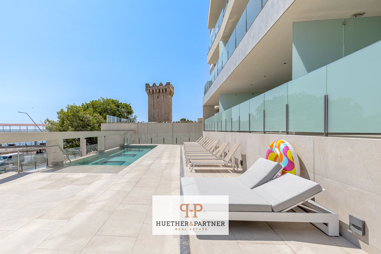 Exklusives Neubauapartment mit Meer- und Hafenblick am Paseo Marítimo in Palma