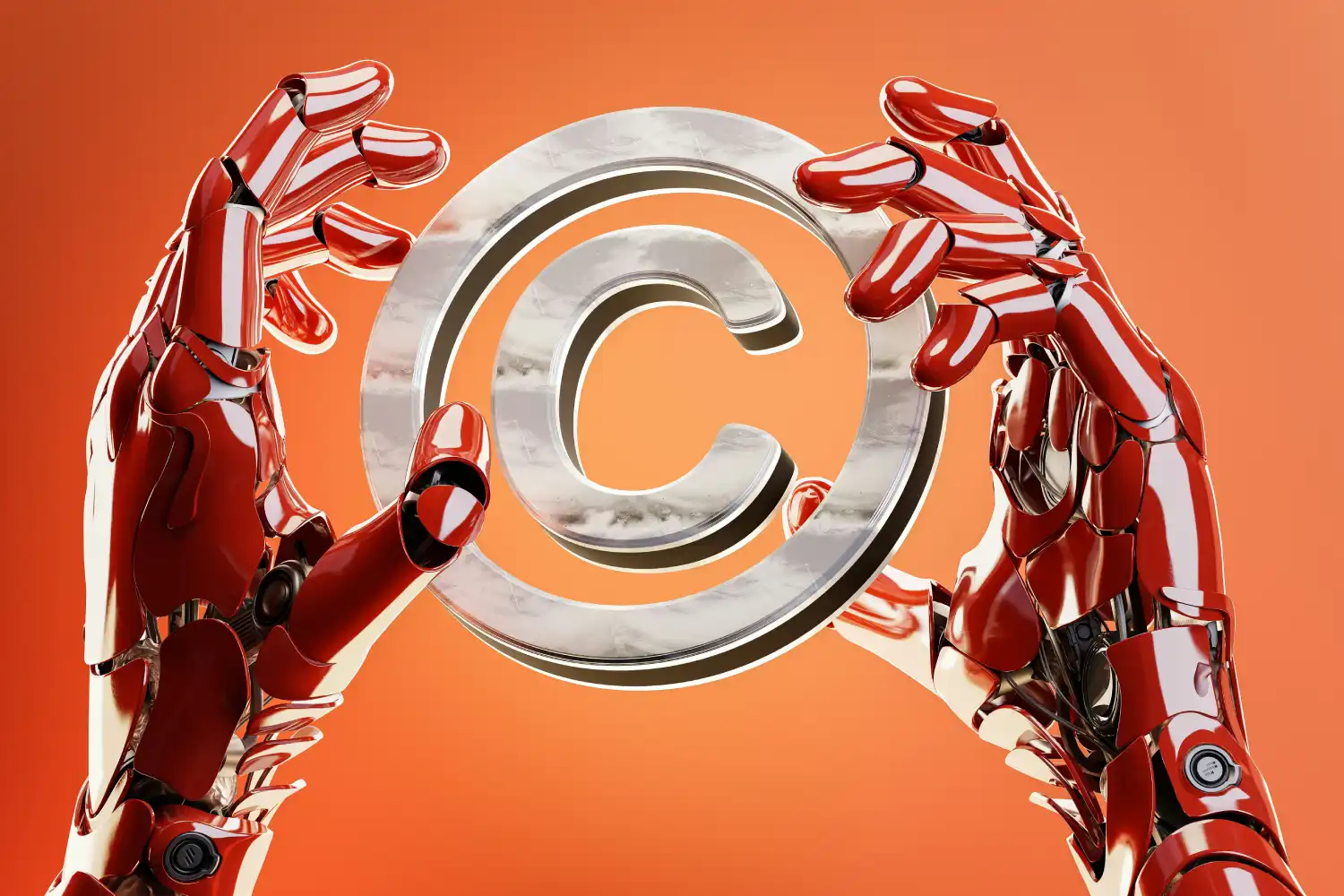 ai robot with copyright mark