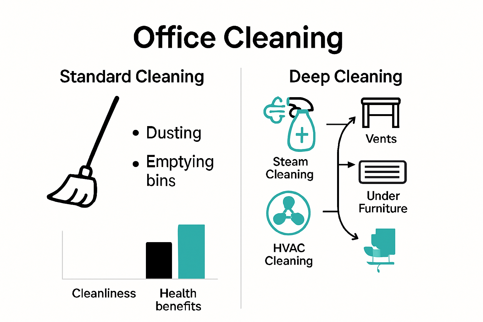 Infographic comparing deep and standard cleaning