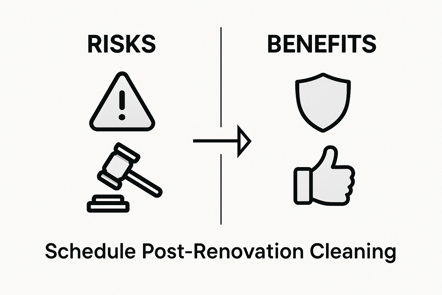 Comparison chart of cleaning risks and benefits