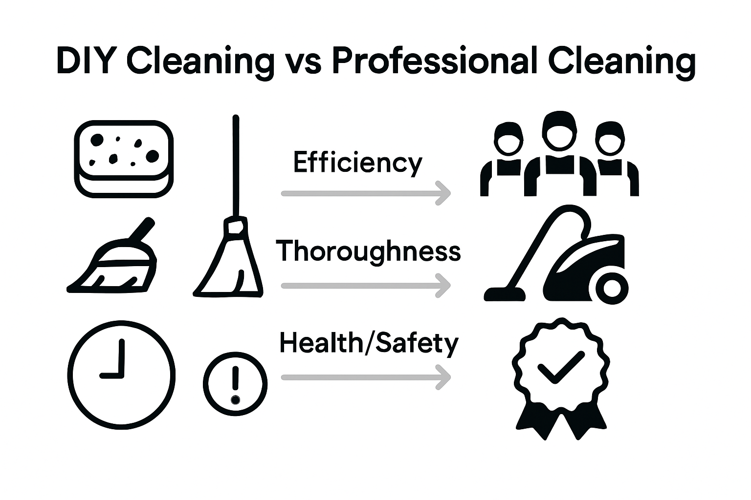 Infographic comparing DIY and professional cleaning