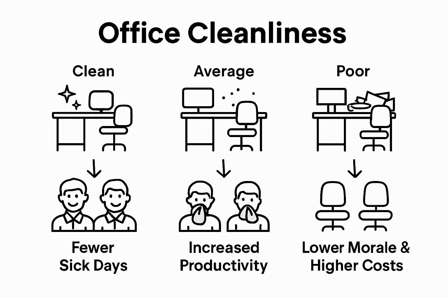 Infographic showing cleanliness levels and health effects