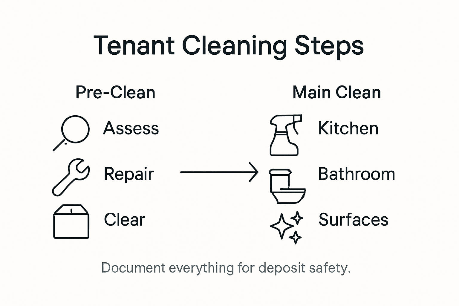 Infographic showing tenant cleaning steps overview