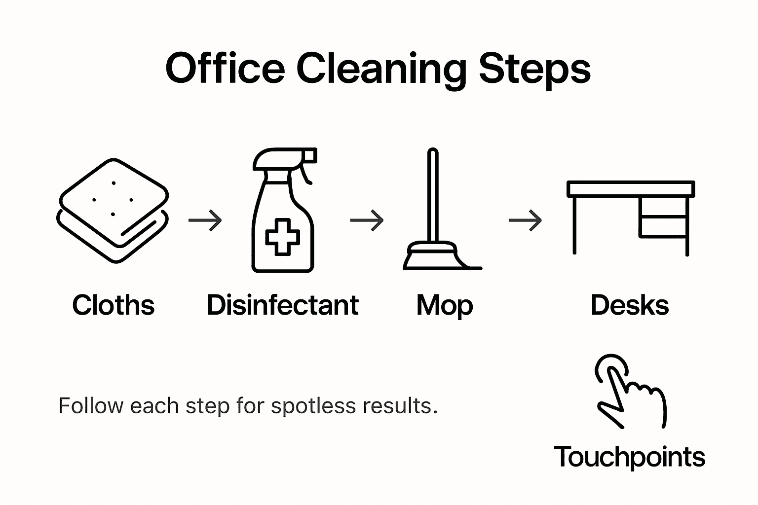 Infographic showing office cleaning steps overview