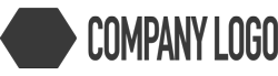 Abstract black geometric icon next to the text 'COMPANY LOGO'.