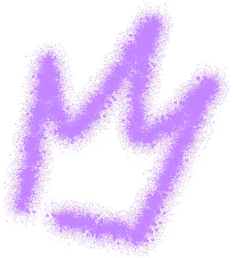 Icône de couronne abstraite en style néon violet flou sur fond noir.