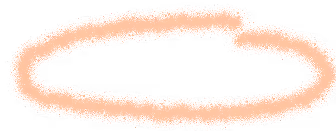 Trait circulaire orange flou ressemblant à un surligneur.