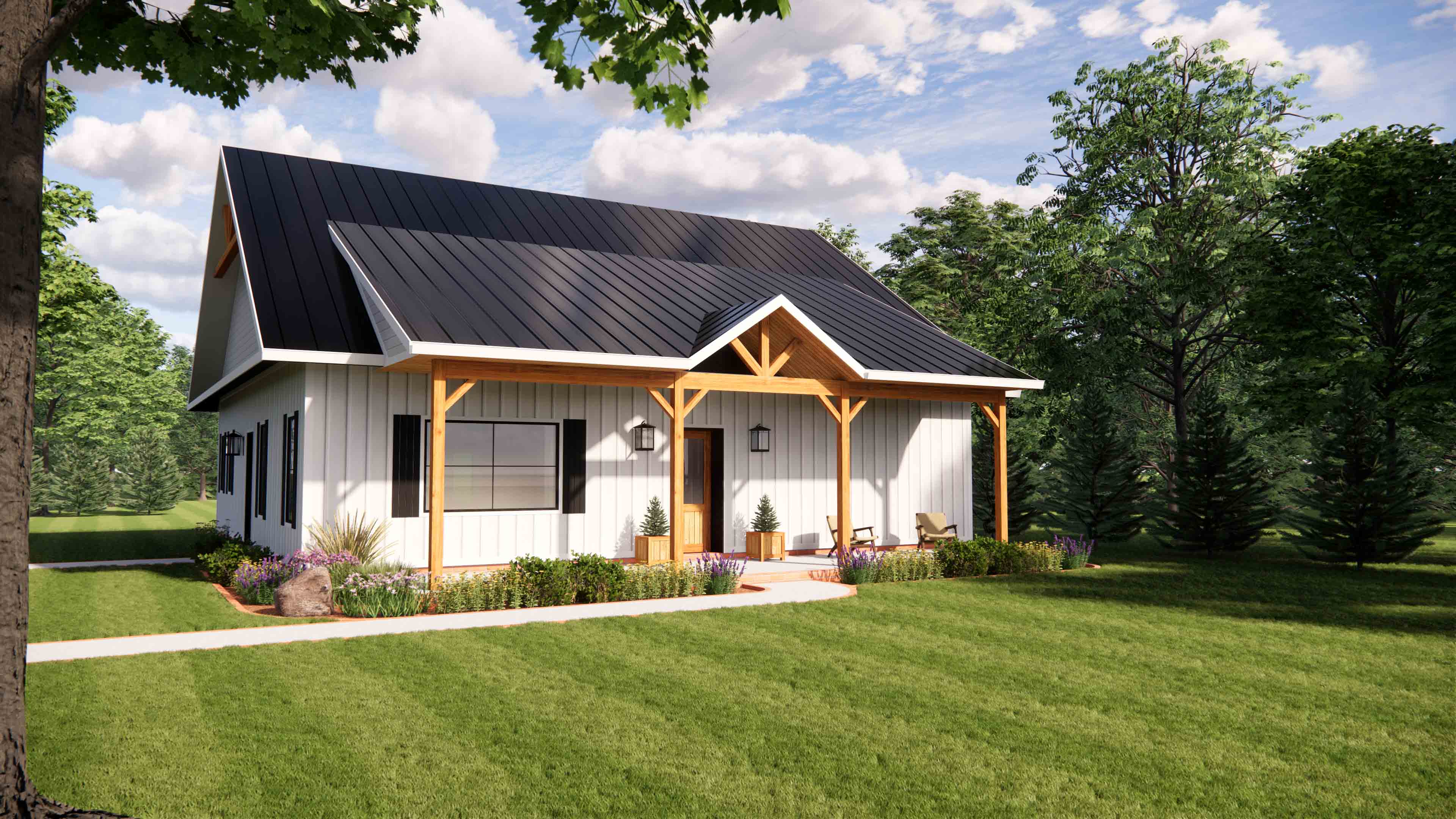 Passive House design 3D render