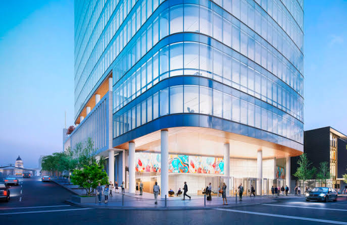 Street-level front view of 95 State at City Creek in Salt Lake City