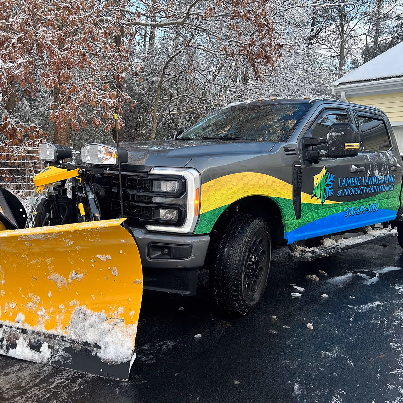 Commercial snow removal and ice management service