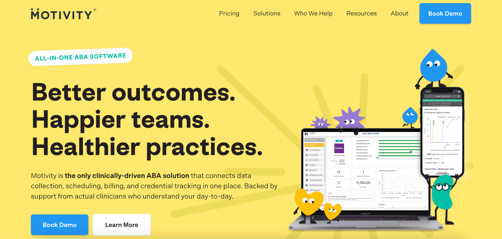 Screenshot of the Motivity homepage showing the platform's main navigation and hero section.