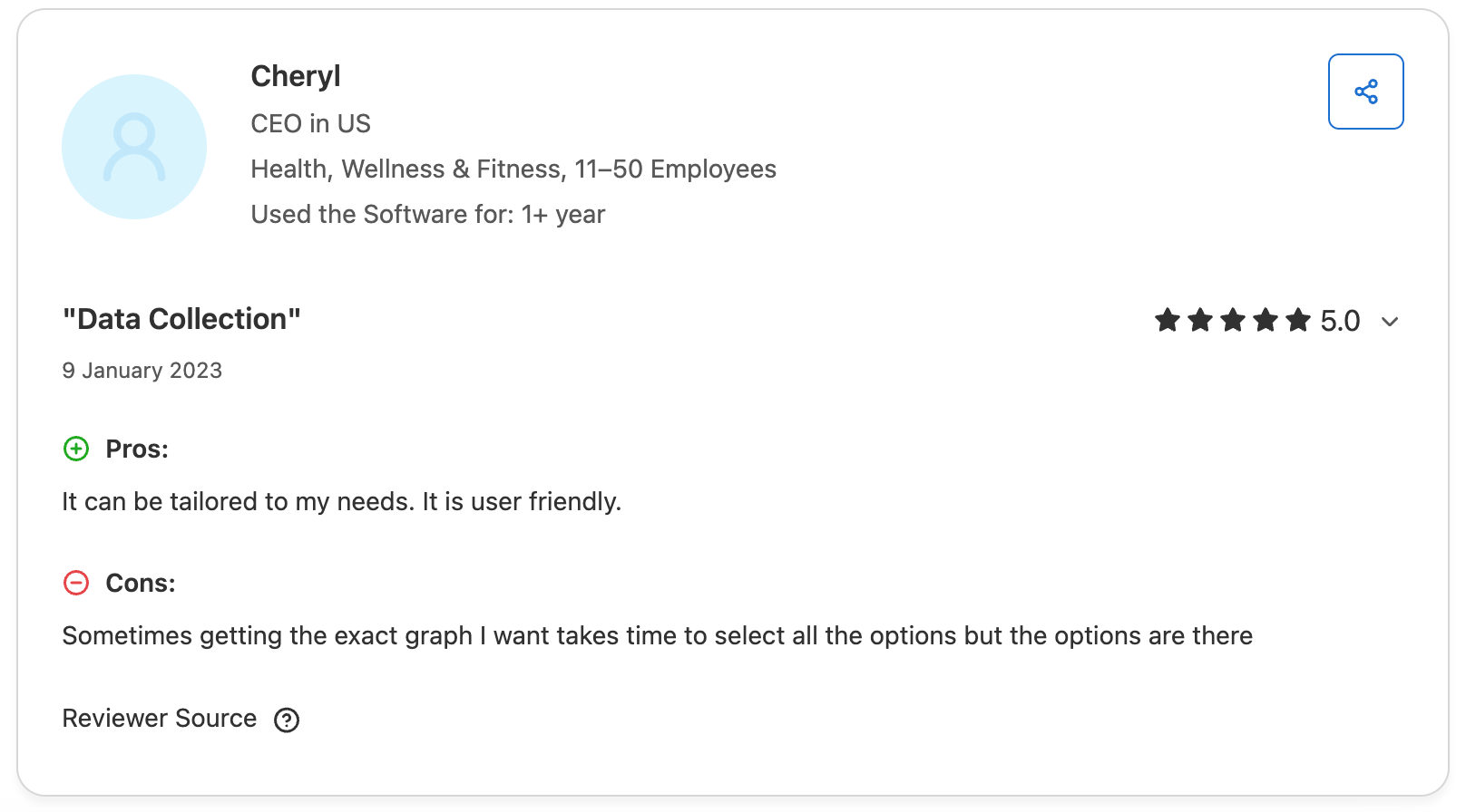Screenshot of a user review of HiRasmus on Capterra