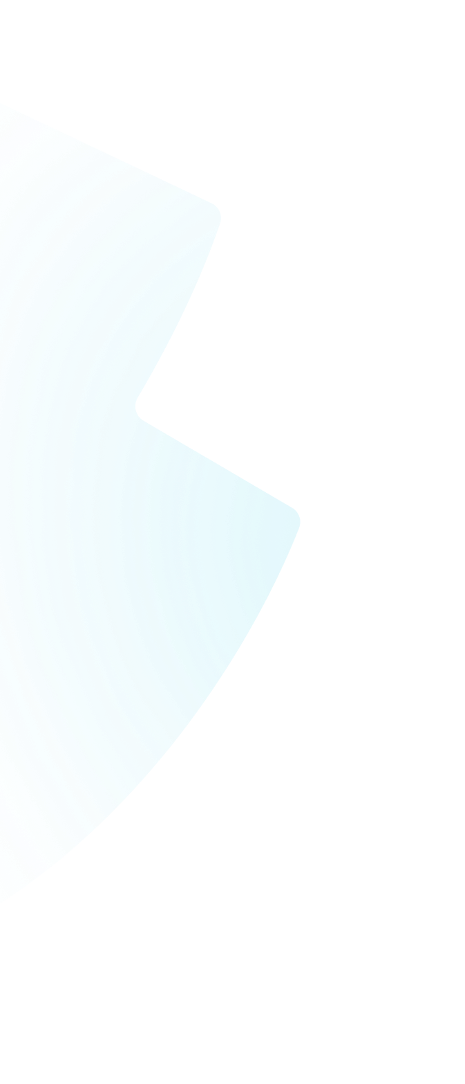 Abstract blue glowing shape with curved edges and a notch on a black background.