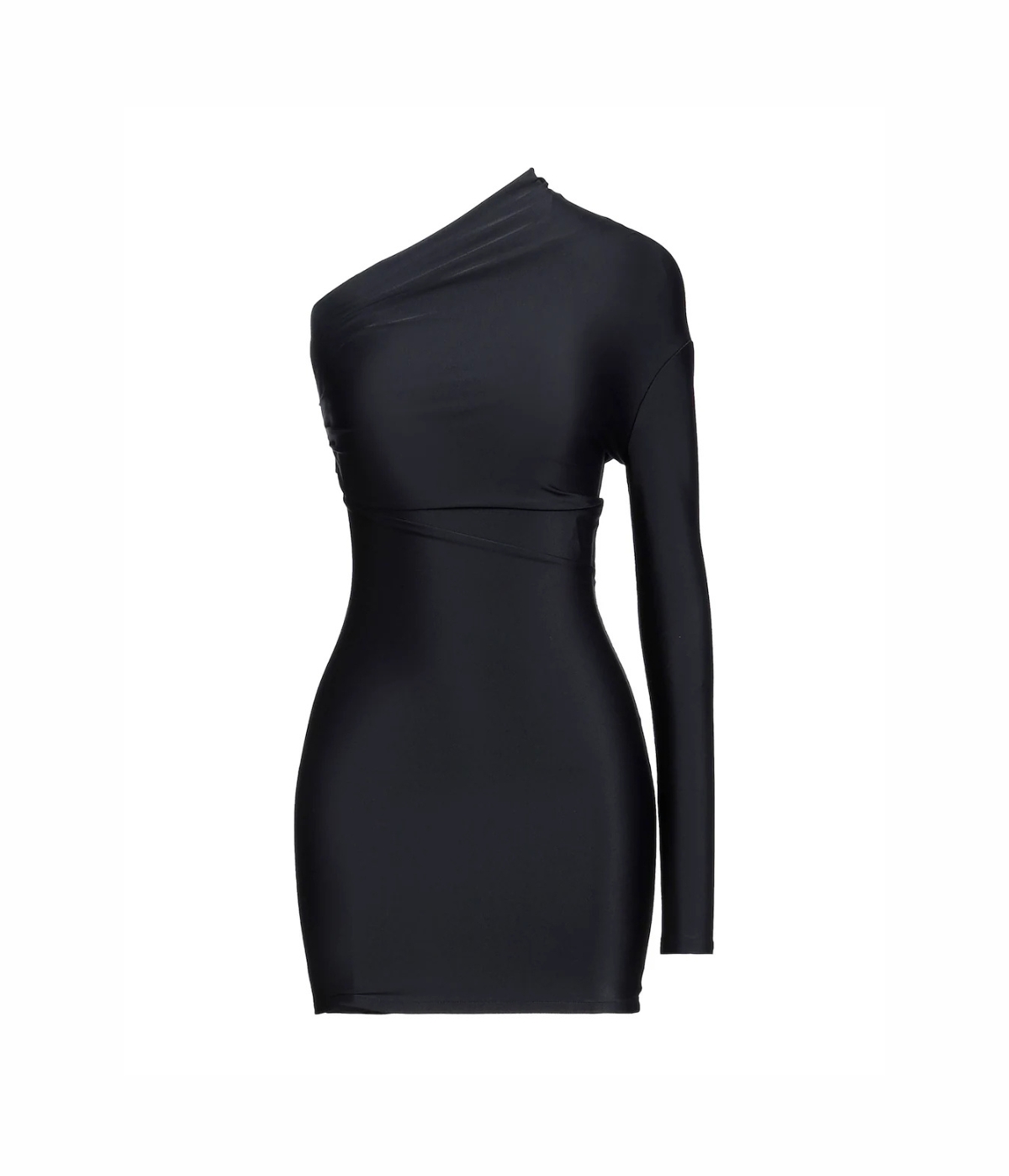 Balenciaga Black Single Shoulder Minidress