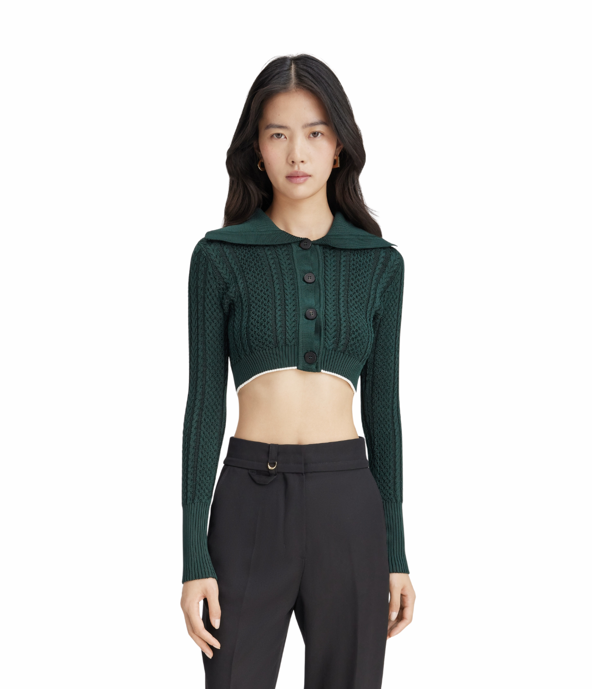 Jacquemus Béla Cable Knit Cropped Cardigan