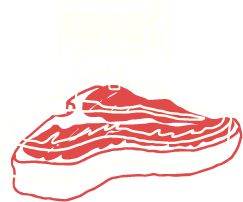 Meat logo. Handdrawn slab of steak